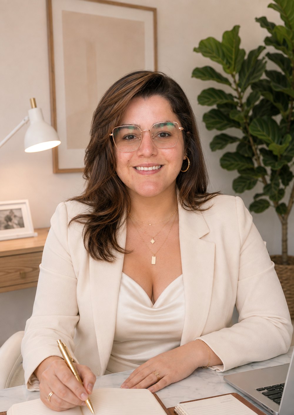 Daniela Gómez trabajando en la preparación de una declaración